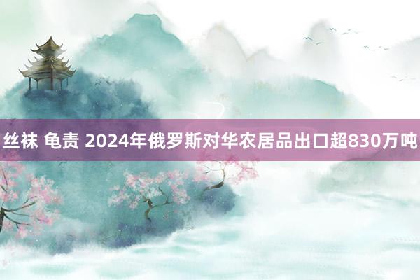 丝袜 龟责 2024年俄罗斯对华农居品出口超830万吨