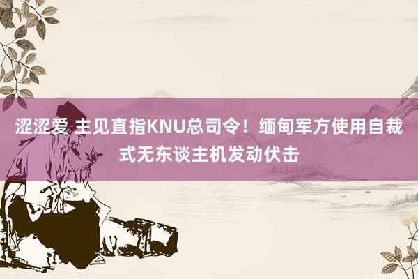 涩涩爱 主见直指KNU总司令！缅甸军方使用自裁式无东谈主机发动伏击