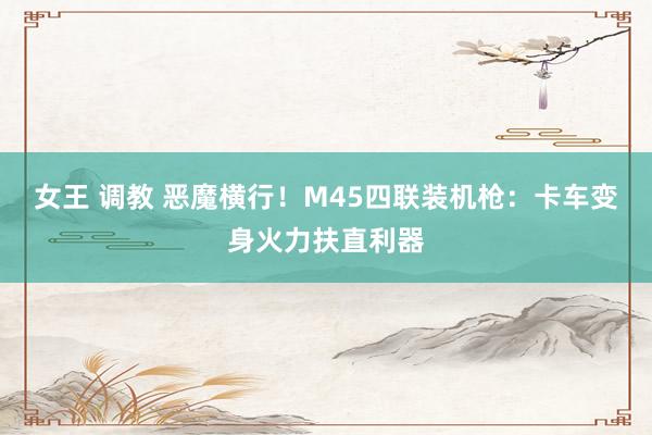 女王 调教 恶魔横行！M45四联装机枪：卡车变身火力扶直利器
