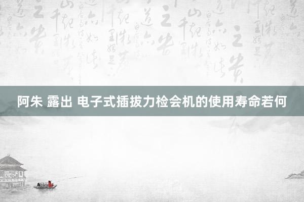 阿朱 露出 电子式插拔力检会机的使用寿命若何