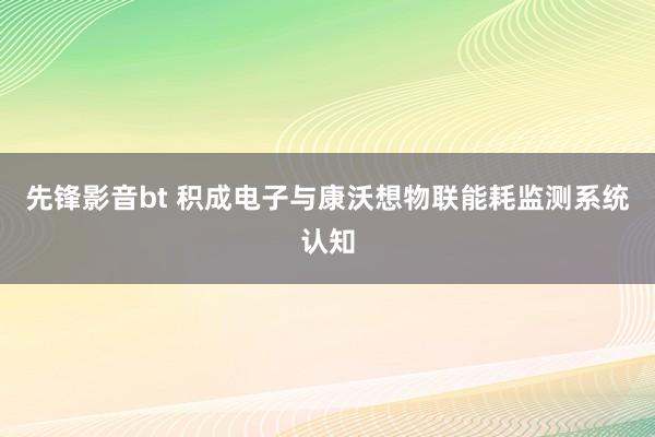 先锋影音bt 积成电子与康沃想物联能耗监测系统认知